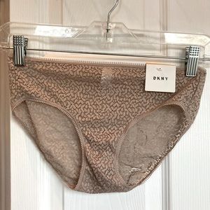 DKNY NWT modern lace low rise hipster panty beige